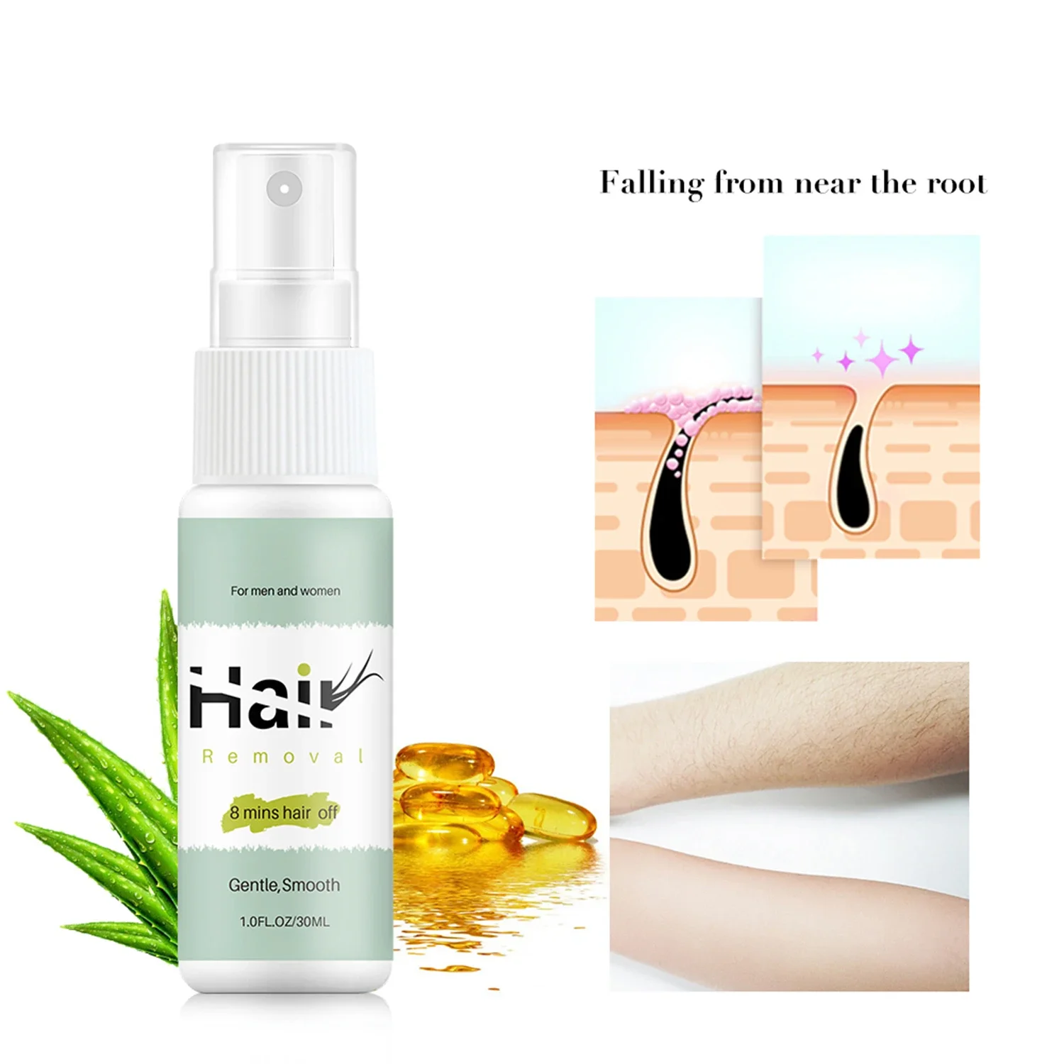 Permanent Hair Removal Spray Painless Hair Growth Inhibitor Armpit Legs Arms Depilatory Facial Hair Remover Nourishes Body Care