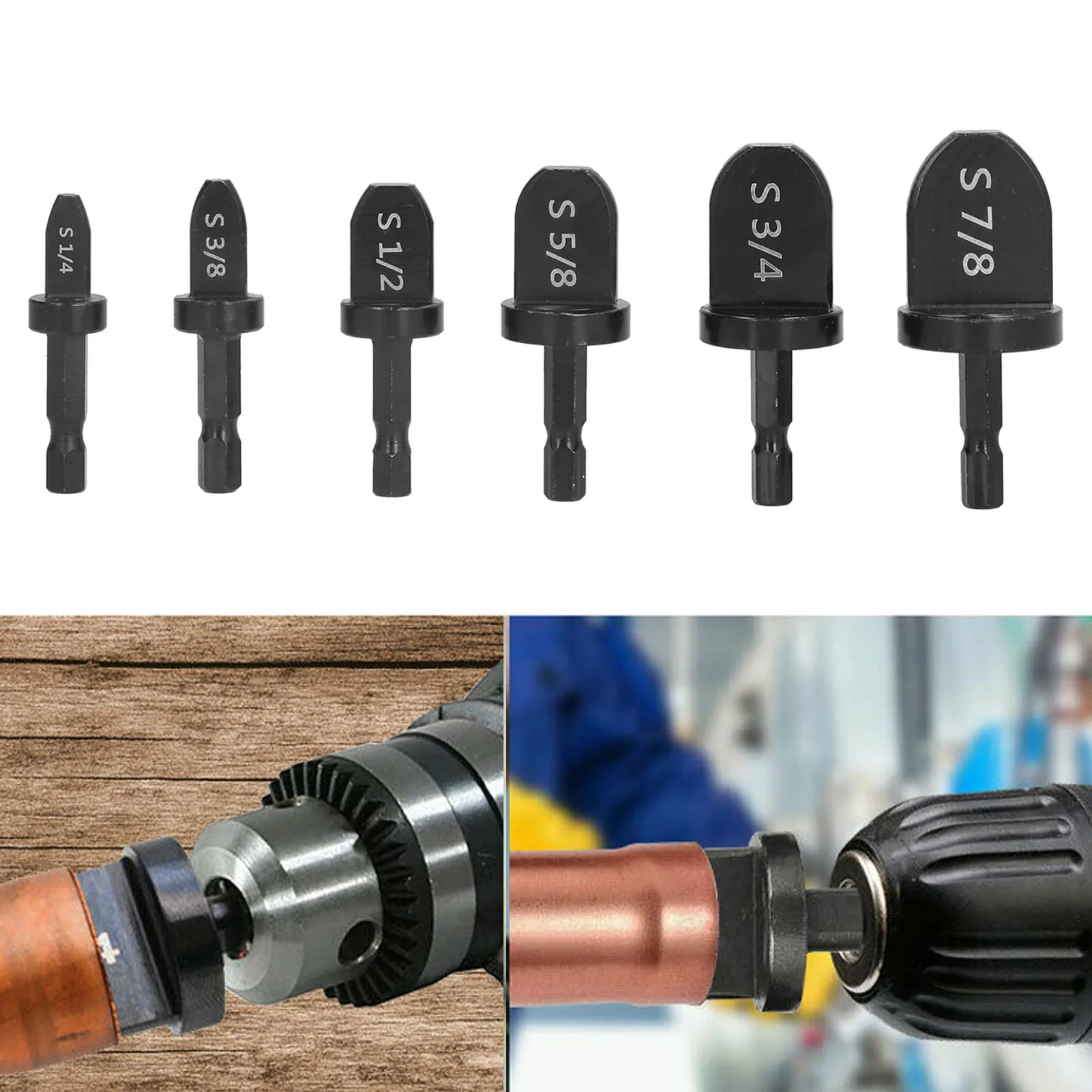 

ZK20 6Pcs Swaging Tool Drill Bit Set Convenient Practical Wide Application Tube Expander Drill BitHex Shank