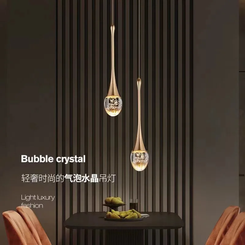 Nueva lámpara de lujo de burbujas de cristal, candelabro de escalera para sala de estar, decoración de sala de exposiciones de centro comercial, candelabro de línea colgante