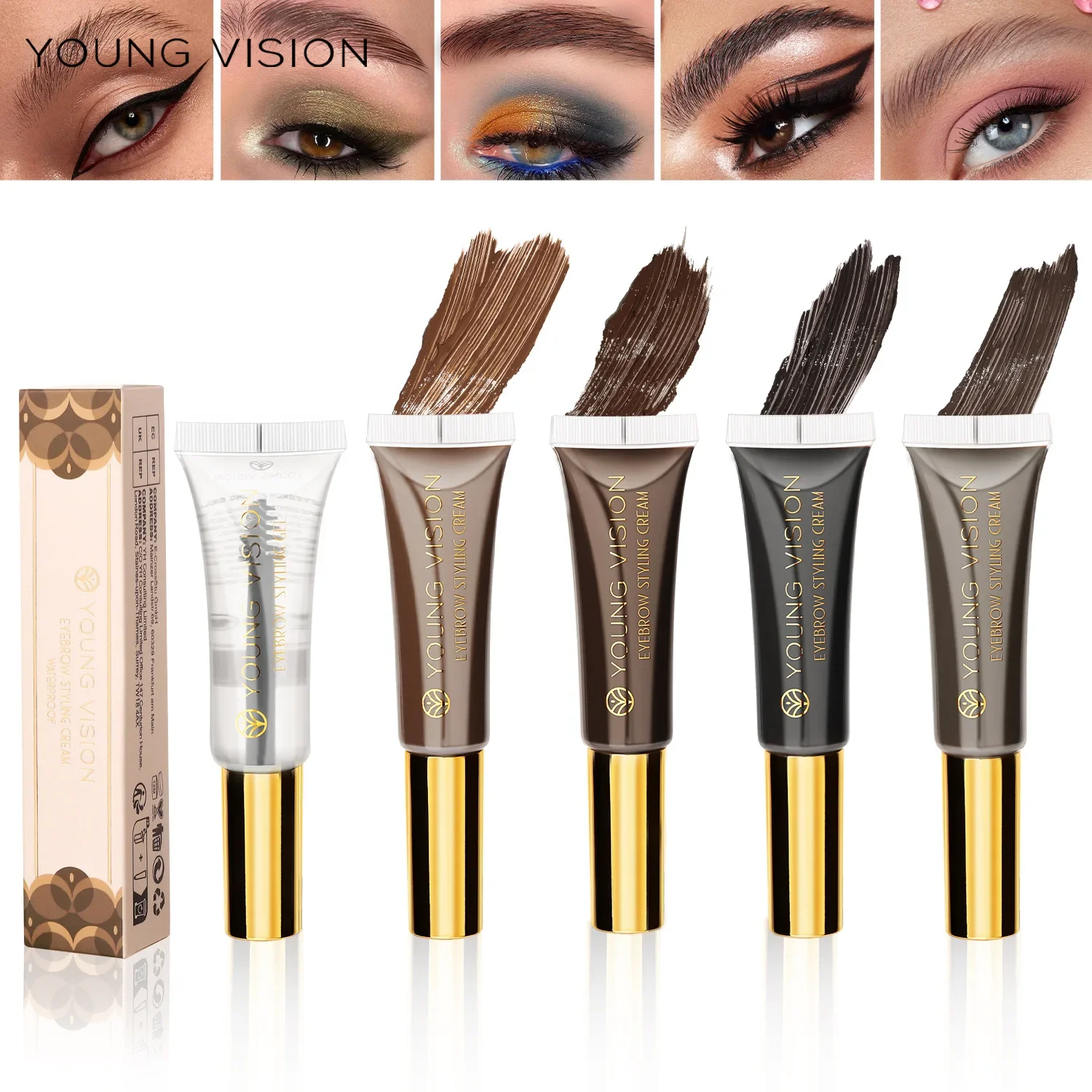 5 Color Eyebrow Cream Waterproof Quick Dry Lasting No Fading Eyebrow Styling Gel Professional Fashion Cosmetics Big Capacity 12g