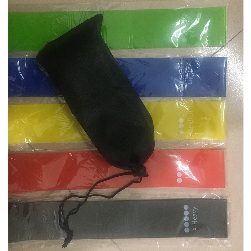 Widerstandsband-Set 5 Stufen Latex-Trainingsbänder für Gesäß, Beine, Stretching, Fitness, Heimtraining mit Tragetasche Sport – Detail 1