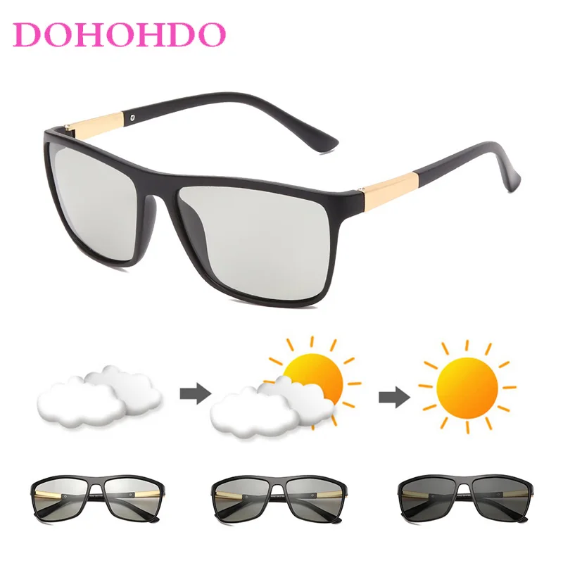 DOHOHDO 2024 Photochromic Chameleon Polarized Sunglasses Men Women Brand Designer Driving Sun Glases UV400 Polarized Sunglasses