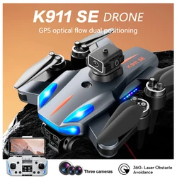 K911 SE Drone Long Endurance 360° Laser Obstacle Avoidance Brushless Motor GPS Return 4K HD Three Camera RC Quadcopter Drone Toy