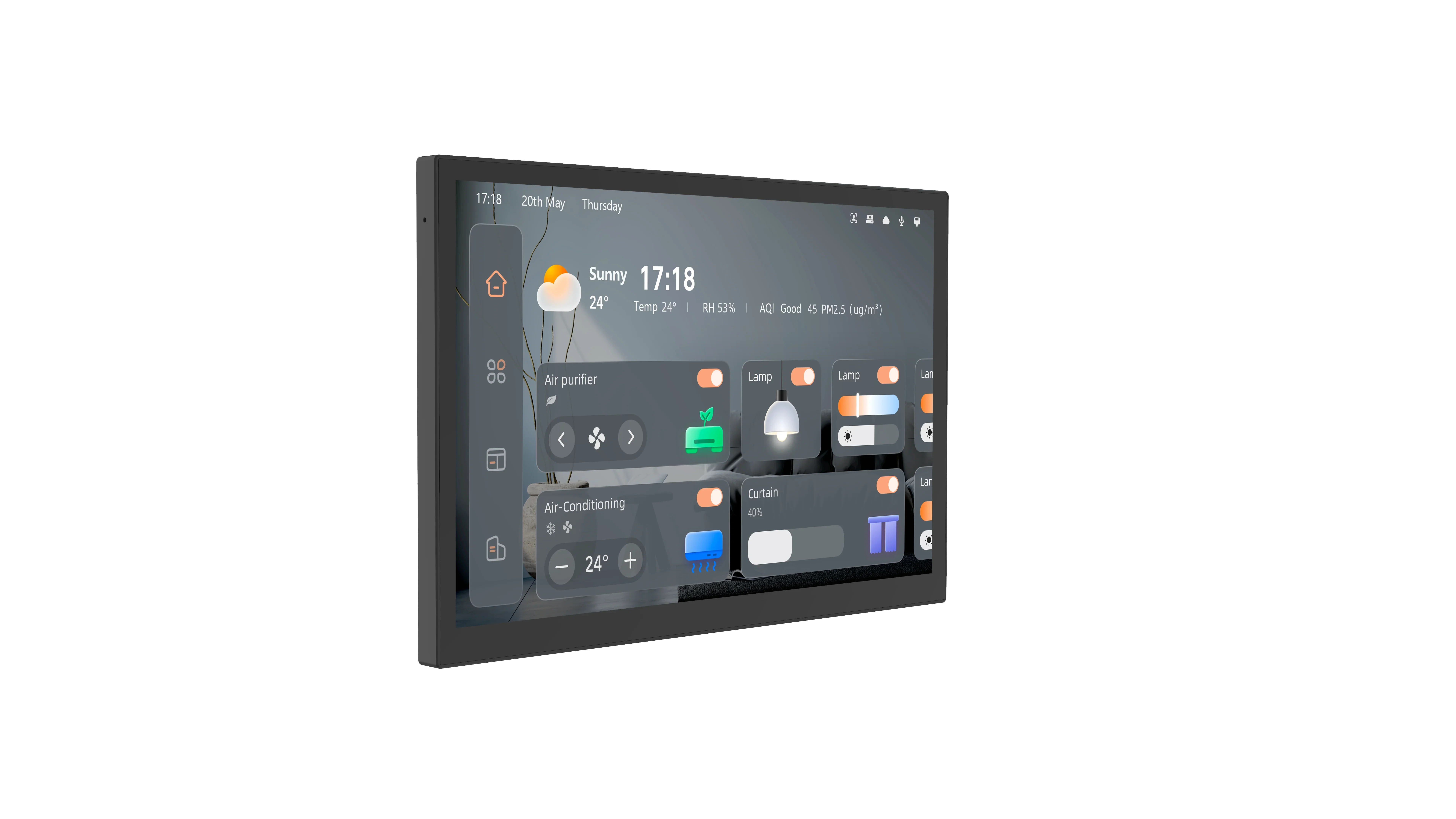 all in one 7" tuya smart control tablet IP wireless intercom system Android black flush type door phone for villa apartment