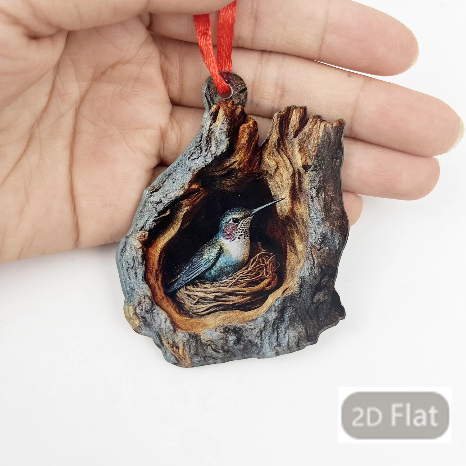 2D 2026 شجرة عيد الميلاد الديكور 2D شجرة حفرة الحيوانات عطلة المنزل الاكريليك قلادة عيد الميلاد 2026 السنة الجديدة ديكور حلية نافيداد