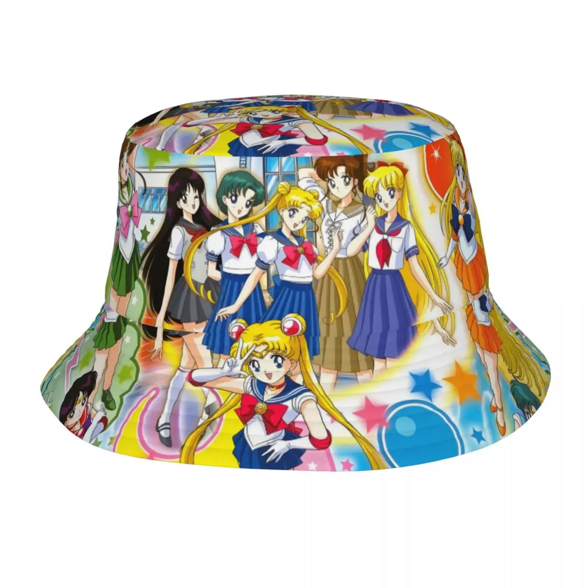 

Панамы с мультяшным принтом S-Sailors M-Moons для женщин и мужчин, модные летние уличные солнцезащитные шляпы-рыбаки