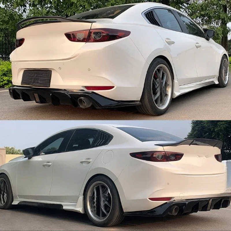 For 3 Axela 2020‑2024 Next Gen Body Kit Front Lip Side Skirt Rear Diffuser Spoiler Modification Accessories