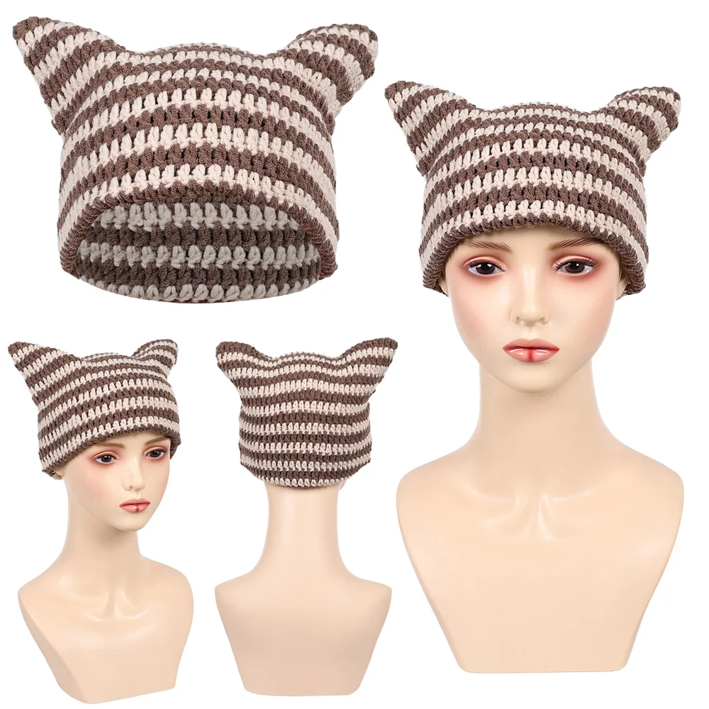 

Eleven Beanie Hat Women Cosplay Fantasy Devil Ear Knitted Cap 2025 TV ST 5 Costume Disguise Accessories Adult Women Props