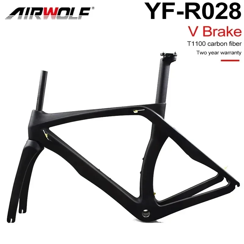 

Airwolf T1100 Carbon Road Frame 130*9mm BSA Carbon Bike Frame Bicycle V Brake Frameset Race Bike Hot Selling