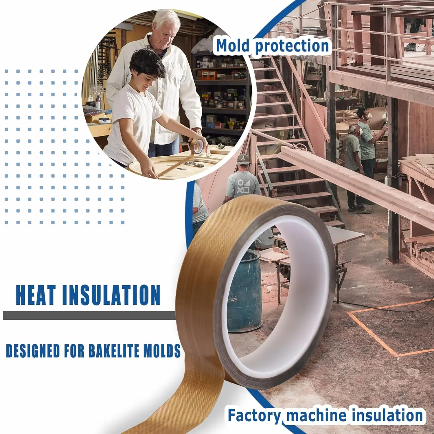 10 M/Roll PTFE Hoge Temperatuur Weerstand Tape 300 °   C Warmte-isolatie Zelfklevende sluitmachine Zelfklevende waterdichte tapes