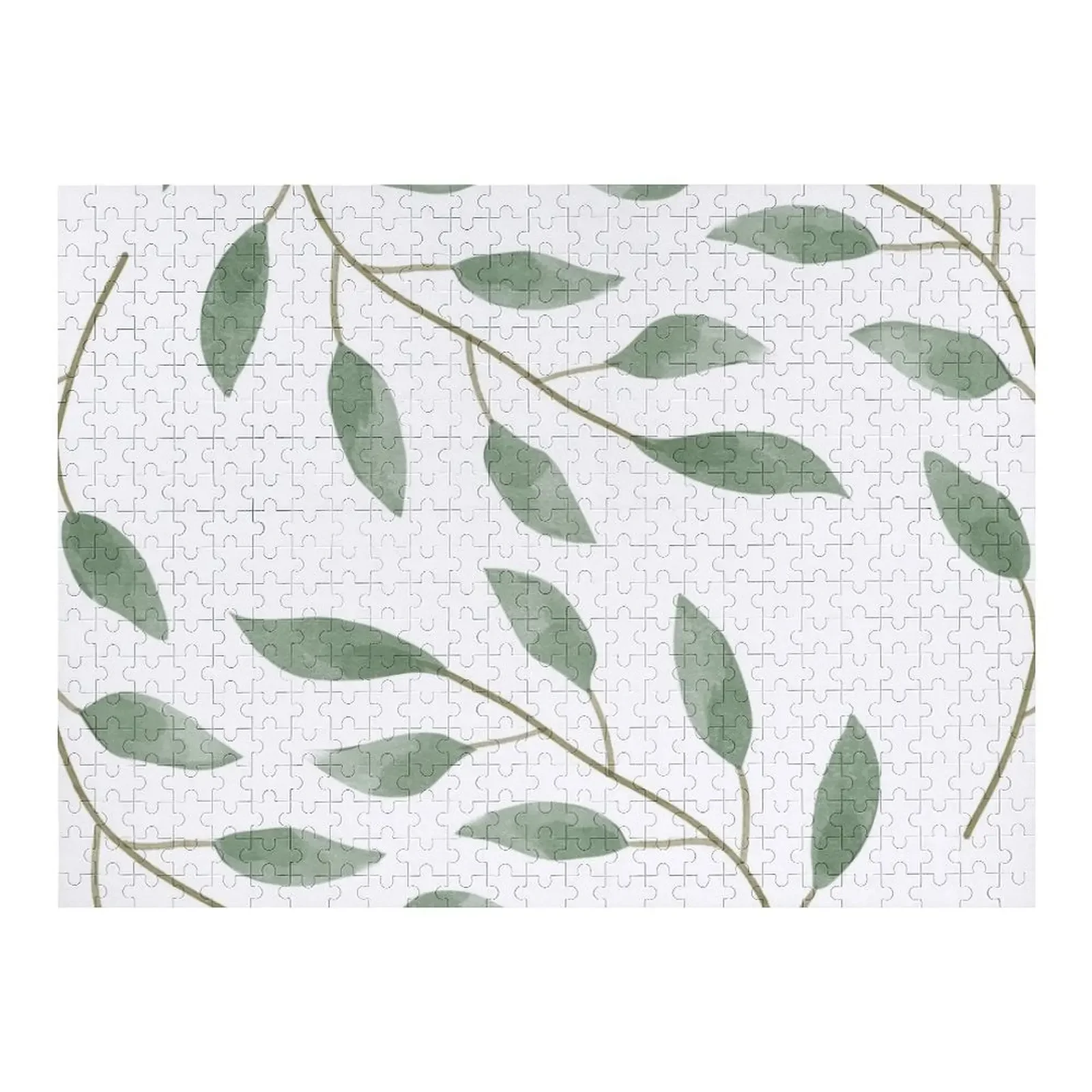 

Green Leaf & Branch Pattern Jigsaw Puzzle Photo Personalized Gifts Personalized Wooden Compositions For Children Puzzle
