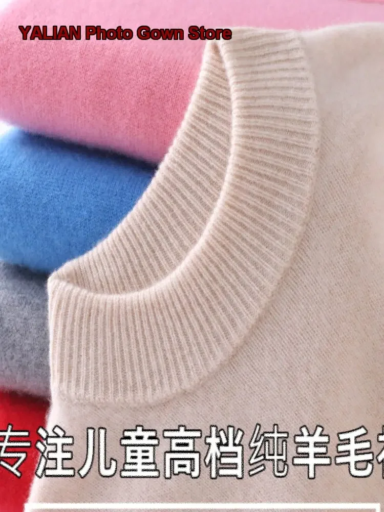 Boys Girls Half Turtleneck Cashmere Pullover Newborn Kids Thickened High Neck Older Kids