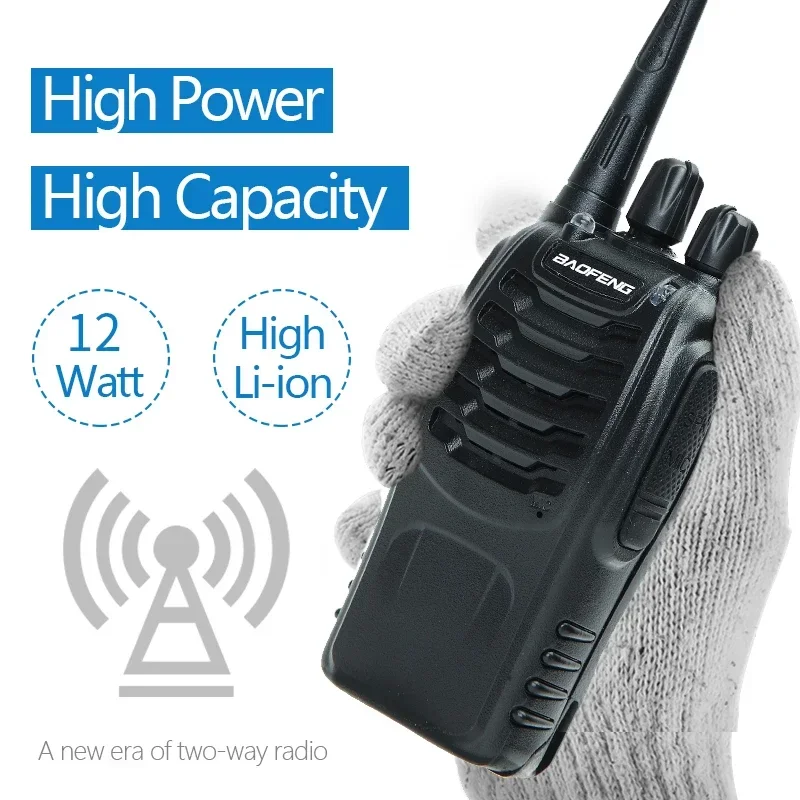 2 sztuk Baofeng BF-888S Walkie Talkie UHF 400-470MHz 888s 100km2 daleki zasięg dwukierunkowe radio szynos Transceiver USB do polowania