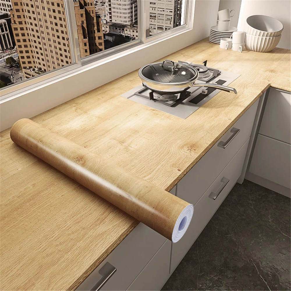 55 cm Vinyl, wasserfest, Holzmaserung, 3D-Aufkleber für Kleiderschrank, Schrank, Tisch, Schrank, Möbel, PVC, selbstklebende Tapete, Heimdekoration – Detail 5