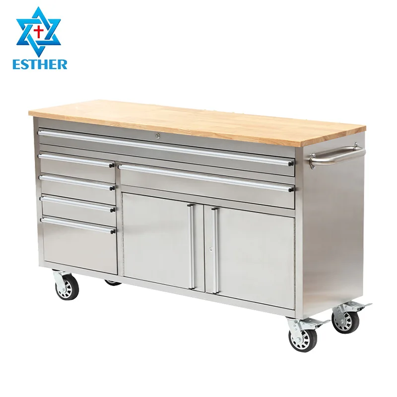 Airow 60 Stainless Steel Rolling Tool Cart Customizable OEM Garage Workshop Tool Storage System Roller Hand Push