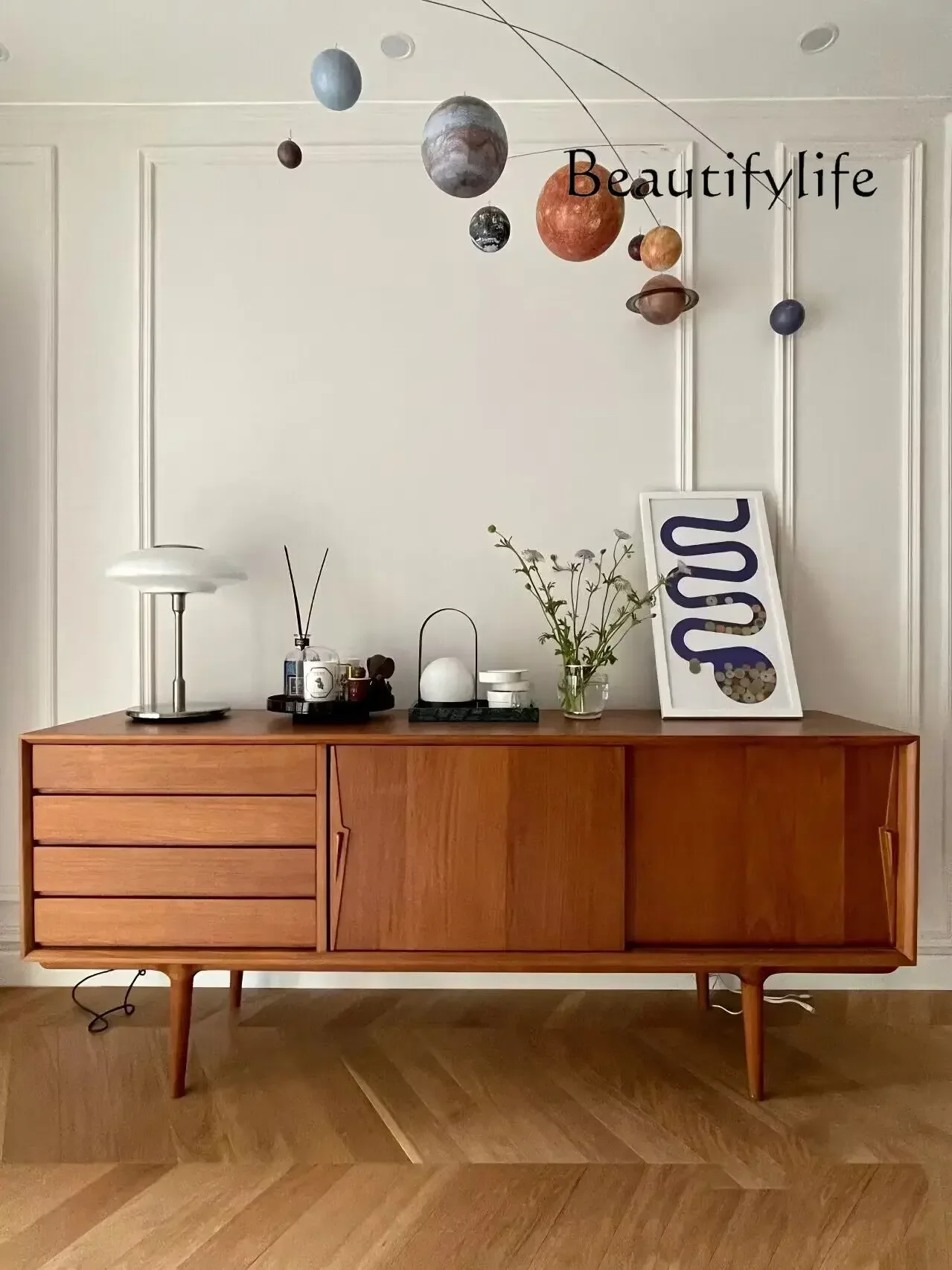 

LXRetro furniture Medieval audio-visual cabinet Multifunctional living room Solid wood TV cabinet Dining side cabinet NordicSSS