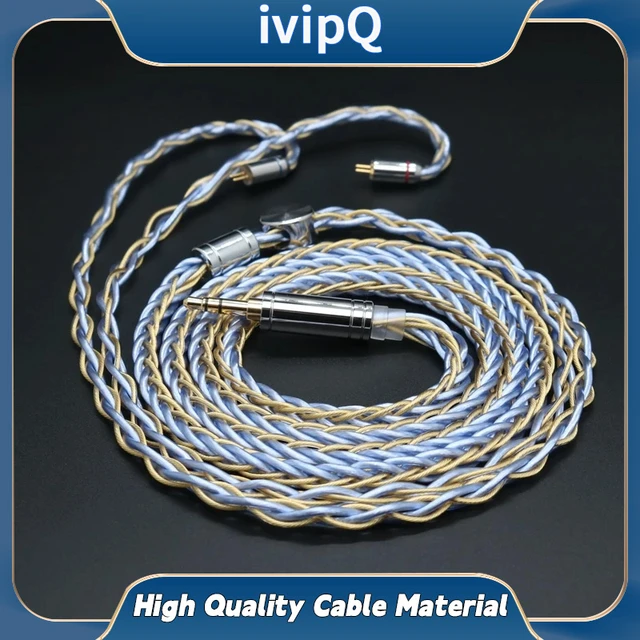 ivipQ 8-Core Earbud Wire 7N Litz OCC and 6N Gilt OCC Mixed Cable  2.5mm/3.5mm/4.4mm/MMCX/2PIN/0.78mm Earphone Upgrade Line - AliExpress 44