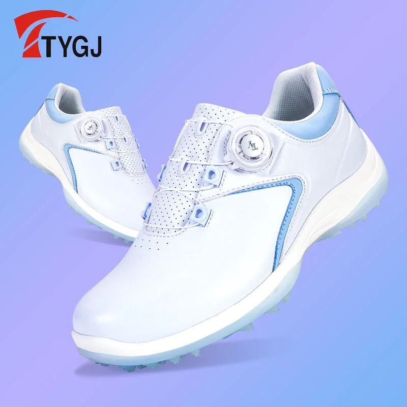 ttygj-chaussures-de-golf-en-cuir-pour-femme-respirantes-impermeables-bouton-rotatif-lacets-lumineux-sports-de-plein-air-chaussures-d'entrainement-2024