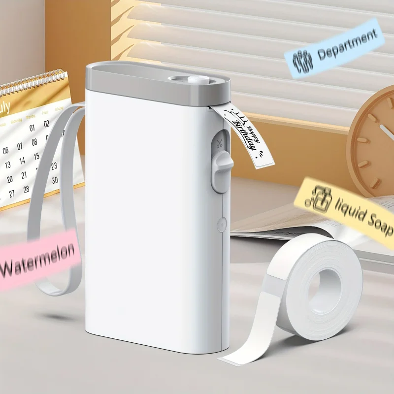 Portable thermal label printer with paper tape - label maker, sticker printer, suitable home, office, inventory, shippi