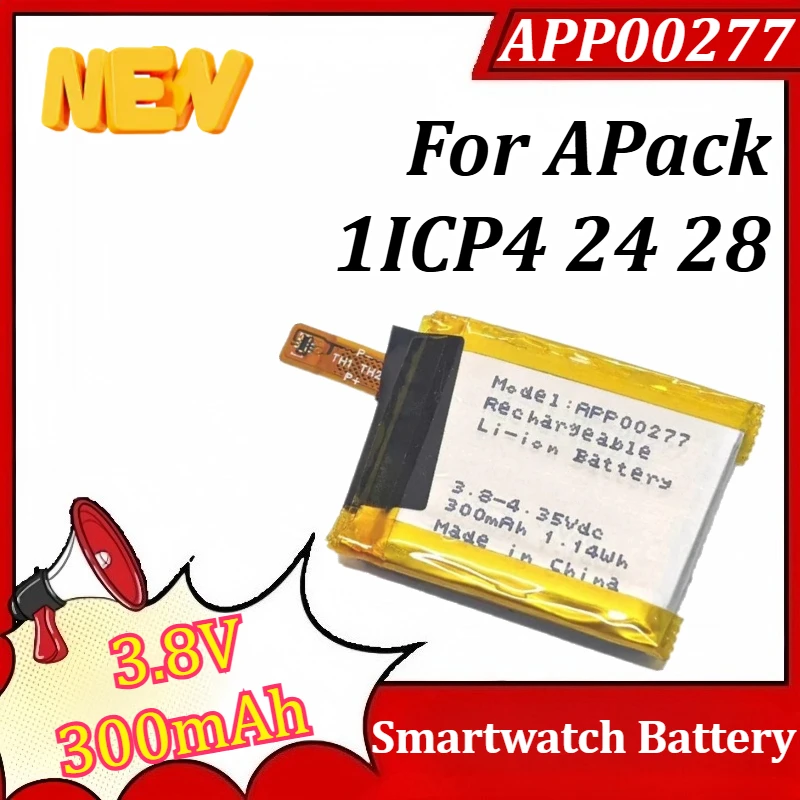 

APP00277 3.8V 300mAh Smartwatch Battery for APack 1ICP4 24 28 Rechargeable Battery