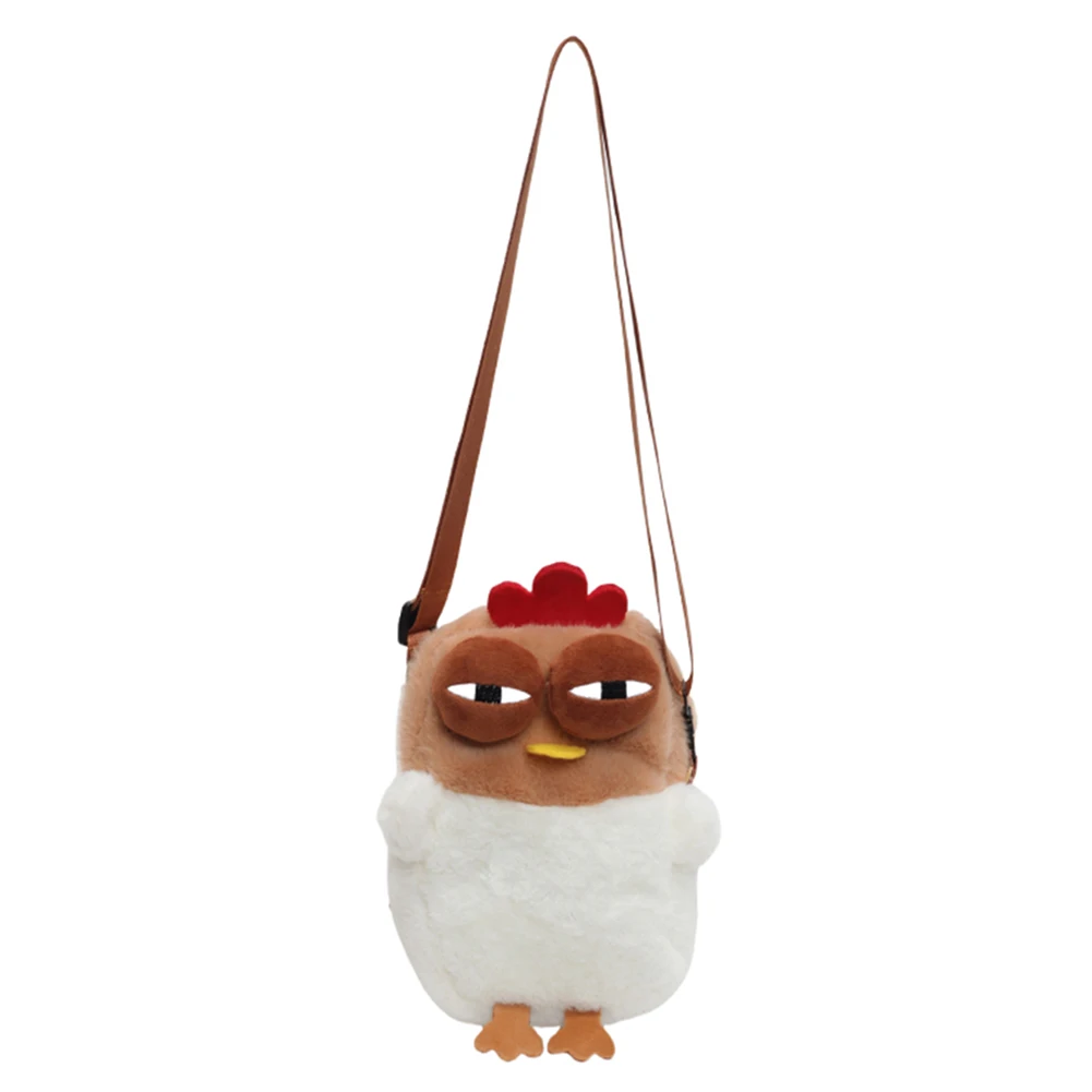 Plush Adjustable Strap Cartoon Bag Chicken Purse for Women Fluffy Hen Shoulder Bag Handbag for Travel Party