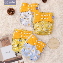 Elinfant ECO-friendly Gray Mesh Cloth New 4pcs/set Washable Pocket Diaper Adjustable Reusable fralda Ecological Cloth Diaper