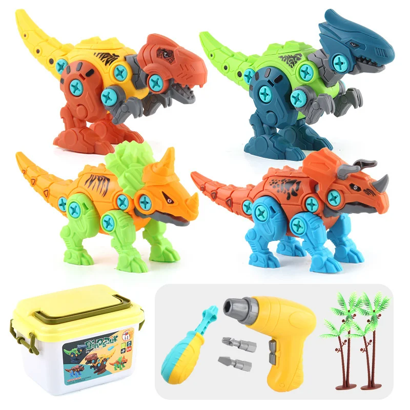 Children\'s Combination Building Block Toy Disassembly And Assembly Dinosaur Montessori Screwdriver Educational Model Toy