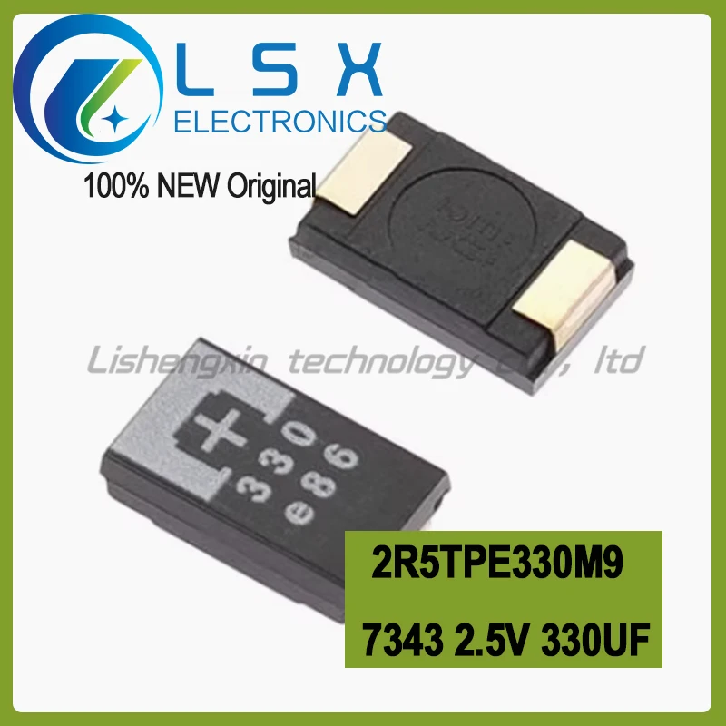 

10-100pcs 2R5TPE330M9 SMD танталовый полимерный конденсатор 7343 2.5V 330UF D тип
