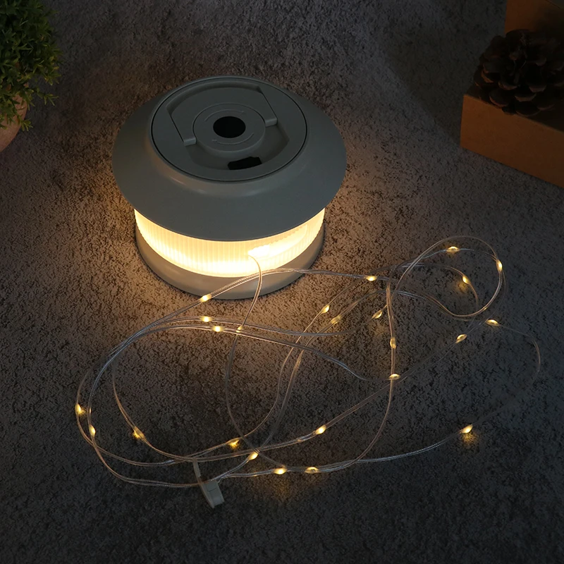 20M Camping Light LED Reel String Lights With Night Lamp For Room Camping Festive Atmosphere Equipment Tent Lamps