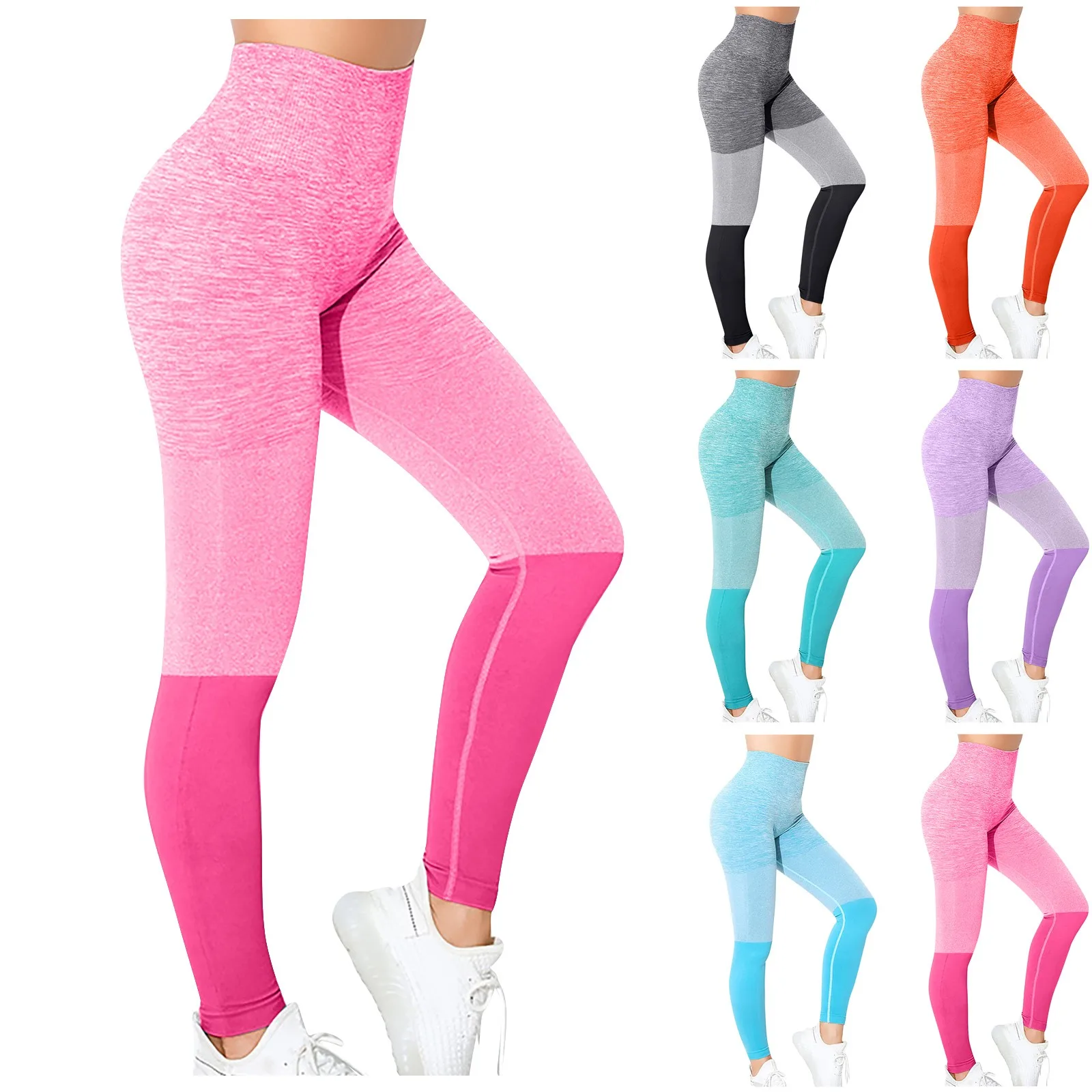 Leggings sportivi da donna Leggings per il sollevamento del sedere color block a vita alta Leggings fitness adatti per lo sport, lo yoga, il fitness