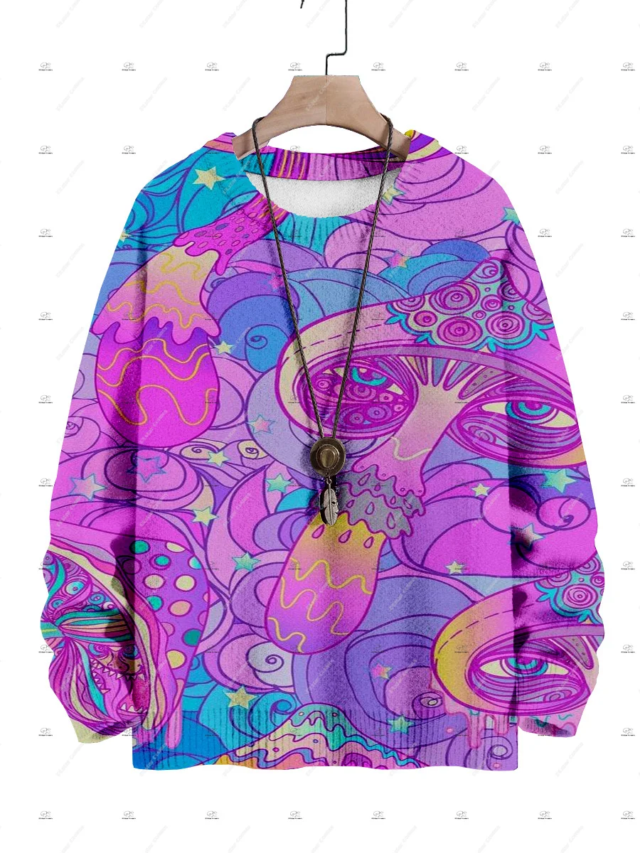 

Christmas Cartoon Mushroom Pet Skull Sweater Graffiti Retro Vintage 3DPrint Pullover Harajuku Casual Unisex Winter Streetwear 14