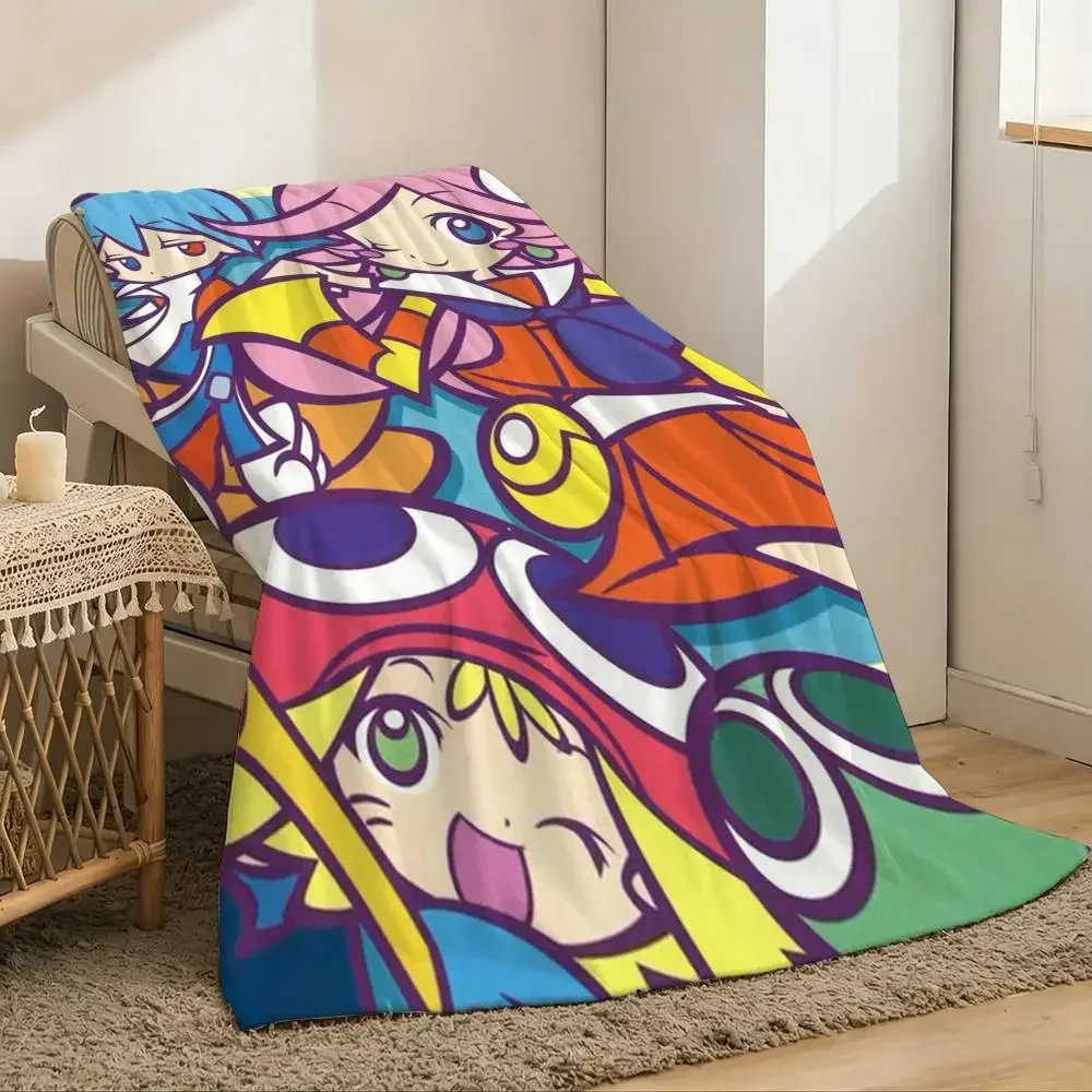 P-puyosss Pop Fever Throw Lightweight 240g Flannel Blanket Soft Skin-friendly for Summer Cooling