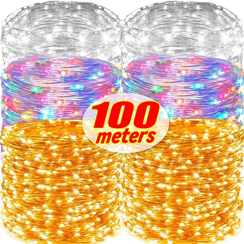 

2/100M LED Copper Wire String Light USB/Battery Operated Fairy Lights Outdoor Garden Christmas Wedding Party Decor Lights String