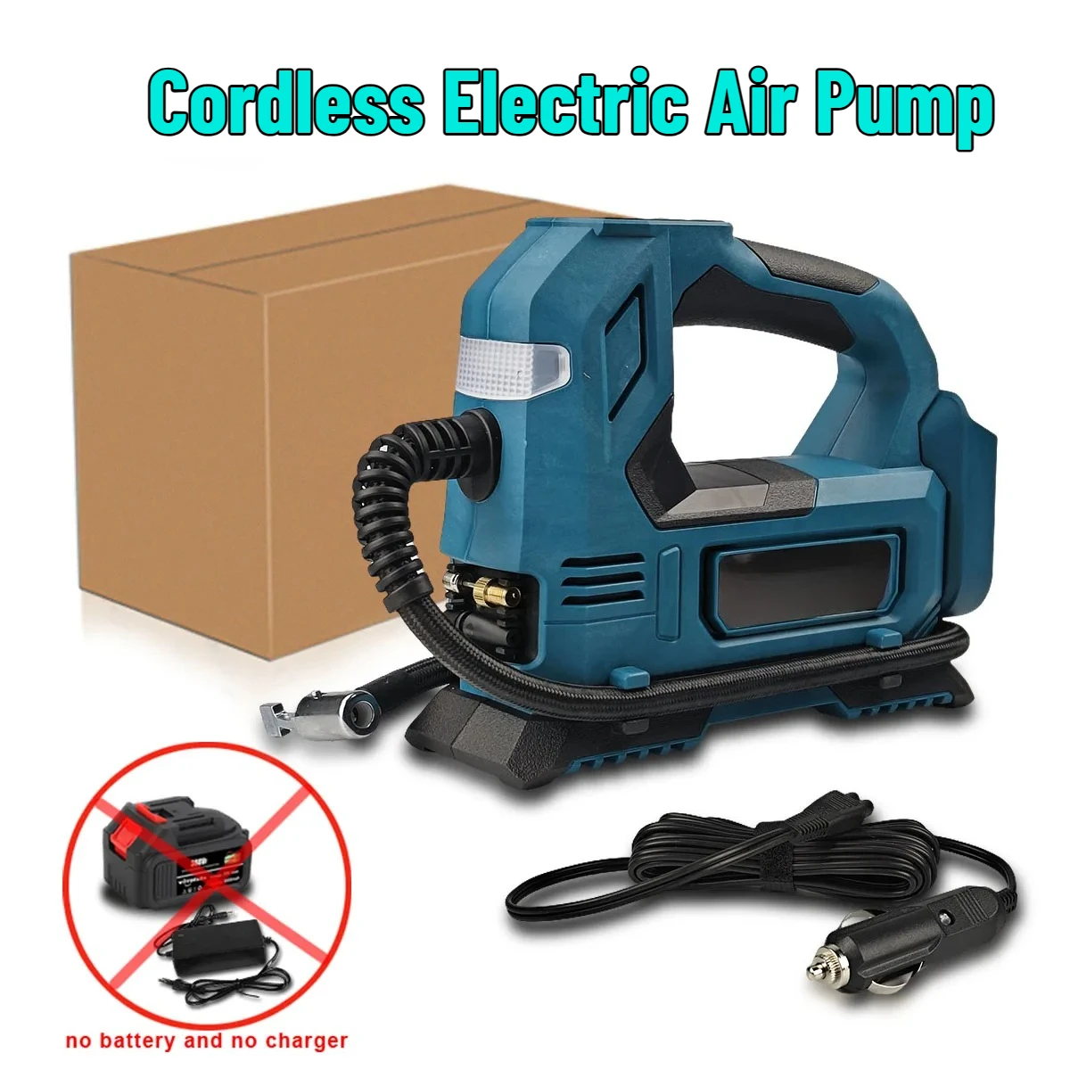 

Cordless Electric Air Pump for Car Bicycle Tires Balls Portable Car Tire Inflator Air Compressor for 18V Battery