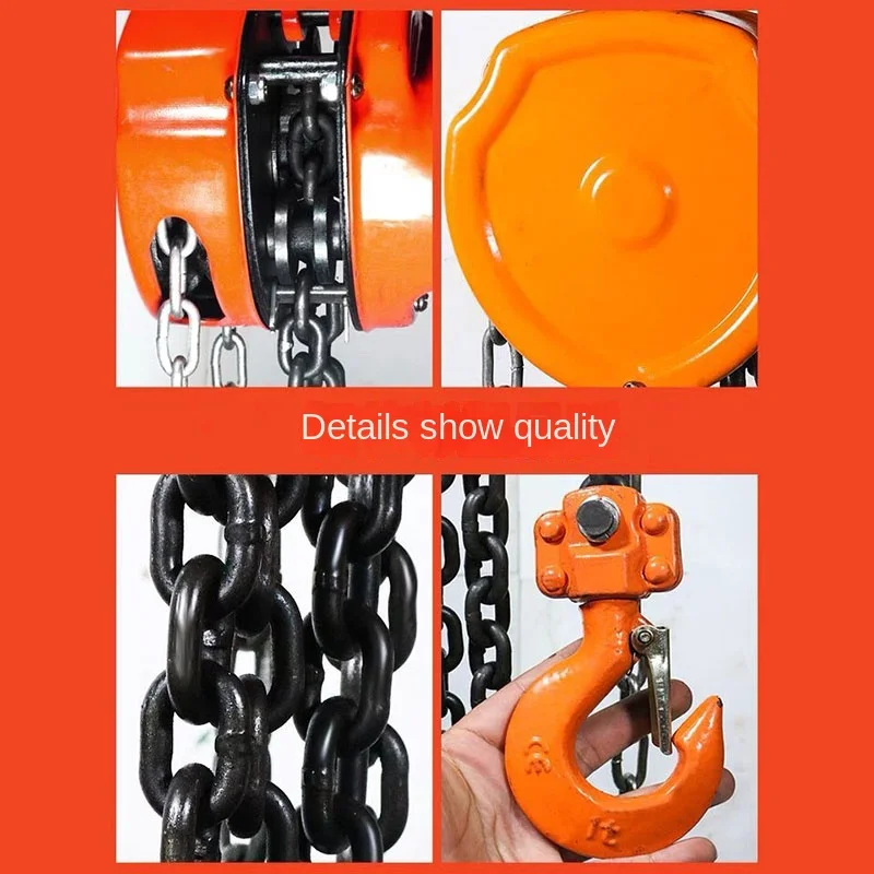 G80 Chain Hoist 1 Ton Manual Inverted Chain Small Crane Lifting 3/6 Meters Lifting Portable Manual Lever Block Lifting tools