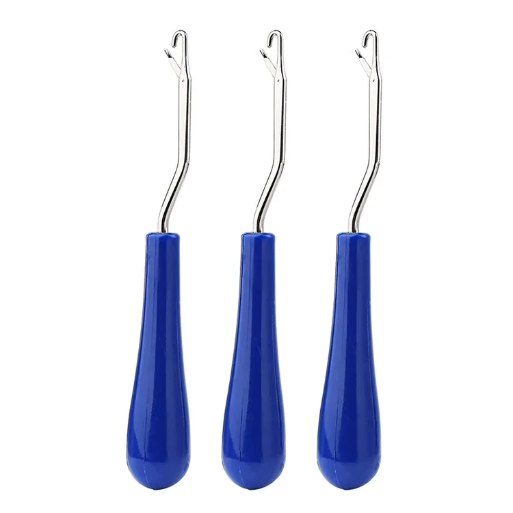 1 Pcs plastic Handle Hook Needle Lace Wig Making Knitting Micro Ring Loop Hair Extension Weaving Crochet Hook Needle Tools