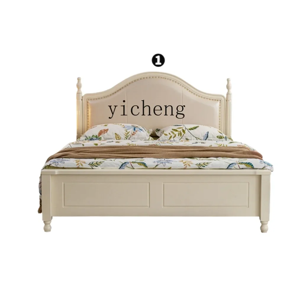 TQH cream American style thickened all solid wood double warm big bed simple versatile pure solid wood