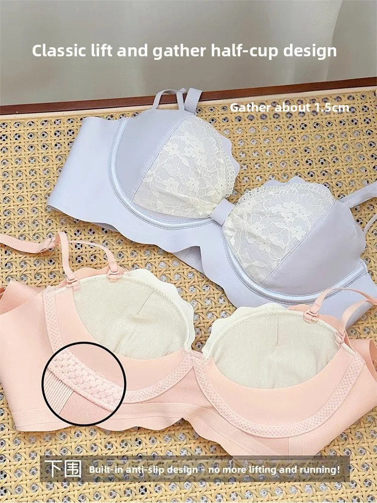 Sutiã push up para peitos pequenos, sutiã de renda sem fio que faz você parecer maior, levantamento e acolchoado para suporte, sutiã confortável Moyisu Sexy