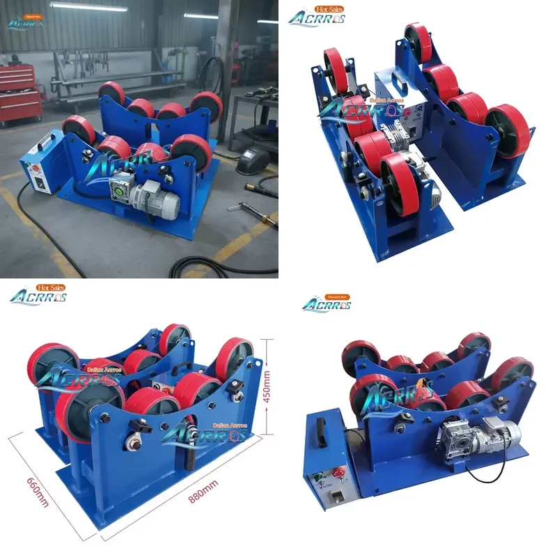 

AP01 2026 New 3T Polyurethane Wheel Weld Turning Rolls 100-200mm Pipe Welding Rotator Roller with Timer for Universal Use