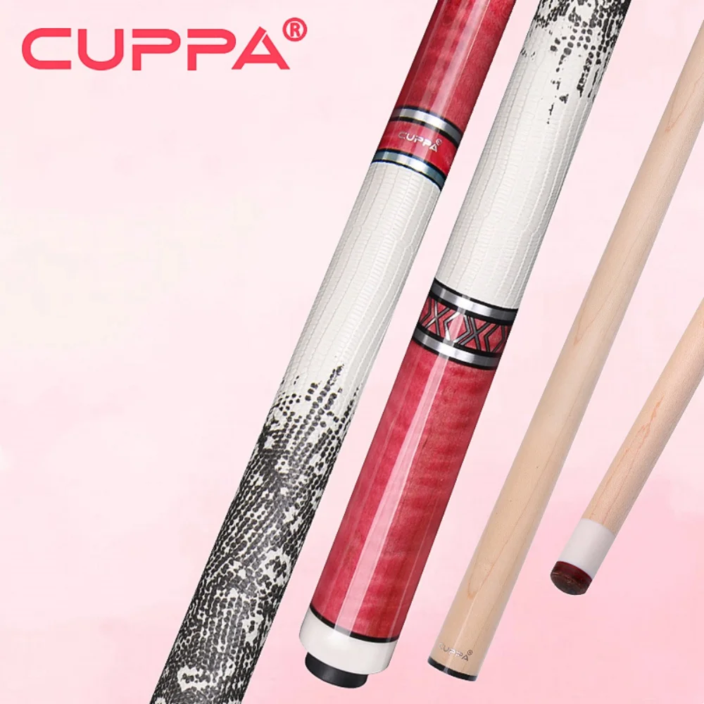 CUPPA 58" Professional Pink Solid Maple Billiard Pool Cue Stick 12.5mm Case Set