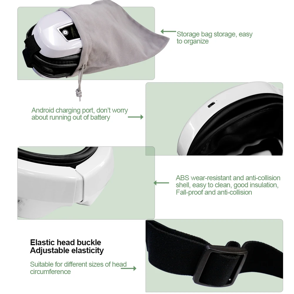 Multi-frequency Vibration Eye Massage Relieves Eye Fatigue Foldable Bluetooth Music Eye Care Glasses Smart Eye Massager