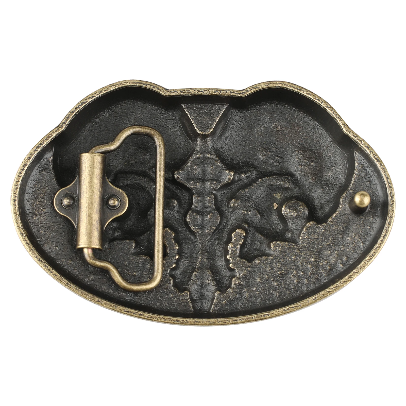 Double Skull Alloy Big Belt Buckle 4.0cm