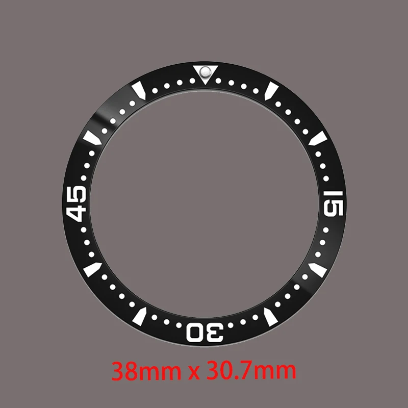 38mm×30.7mm beveled Ceramic Bezel Insert Ring Fits SUB GMT SKX007 SKX009 SRPD Watch Case NH35 NH36 Movement Men's Watch Parts