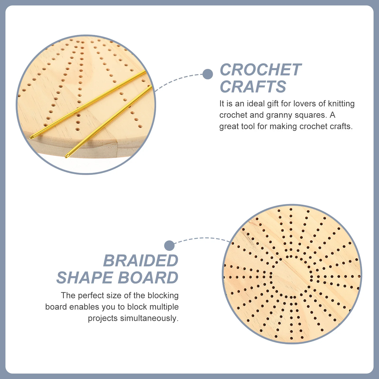 

1Set Knitting Crochet Board Wooden Blocking Board with Needles Crochet Supplies Weaving Tools Handmade Craft Positional Plate