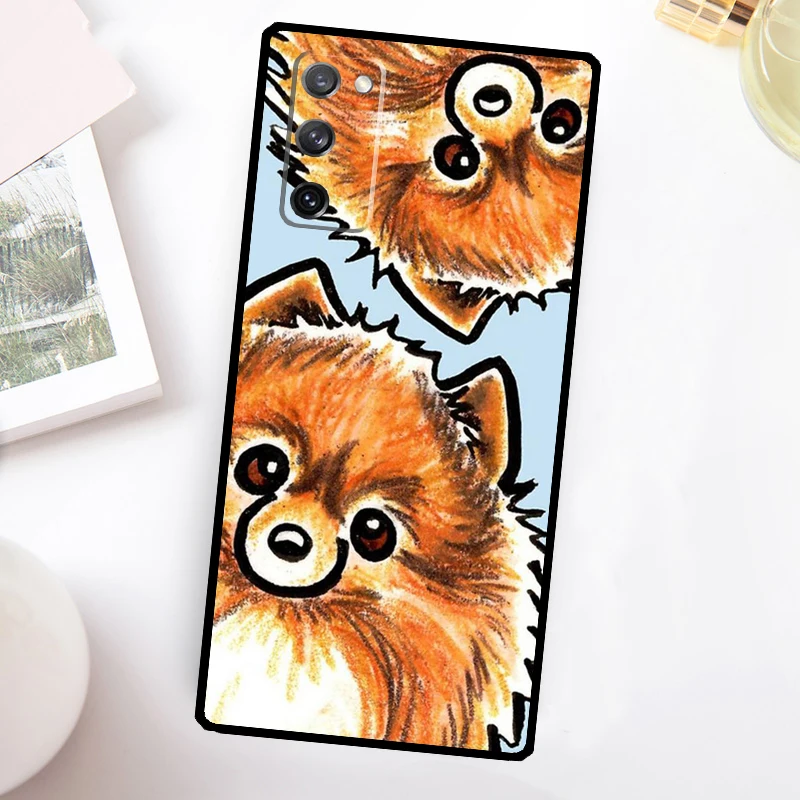 Pomeranian Watercolor Dog Phone Case For Samsung Galaxy S23 S24 Ultra S22 S20 S21 FE Note 20 10 S8 S9 S10 Plus Cover