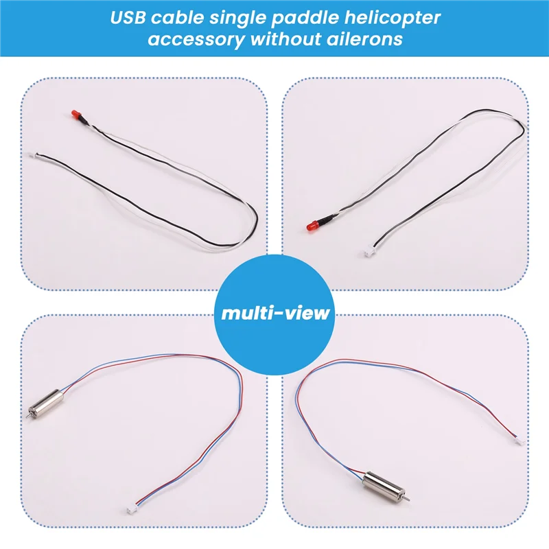 BEDW-RC Helicopter Upgrade C138 Staart Motor + Achterlicht + USB Kabel Voor RC ERA C138 Bell 206 1:33 RC Helicopter Onderdelen