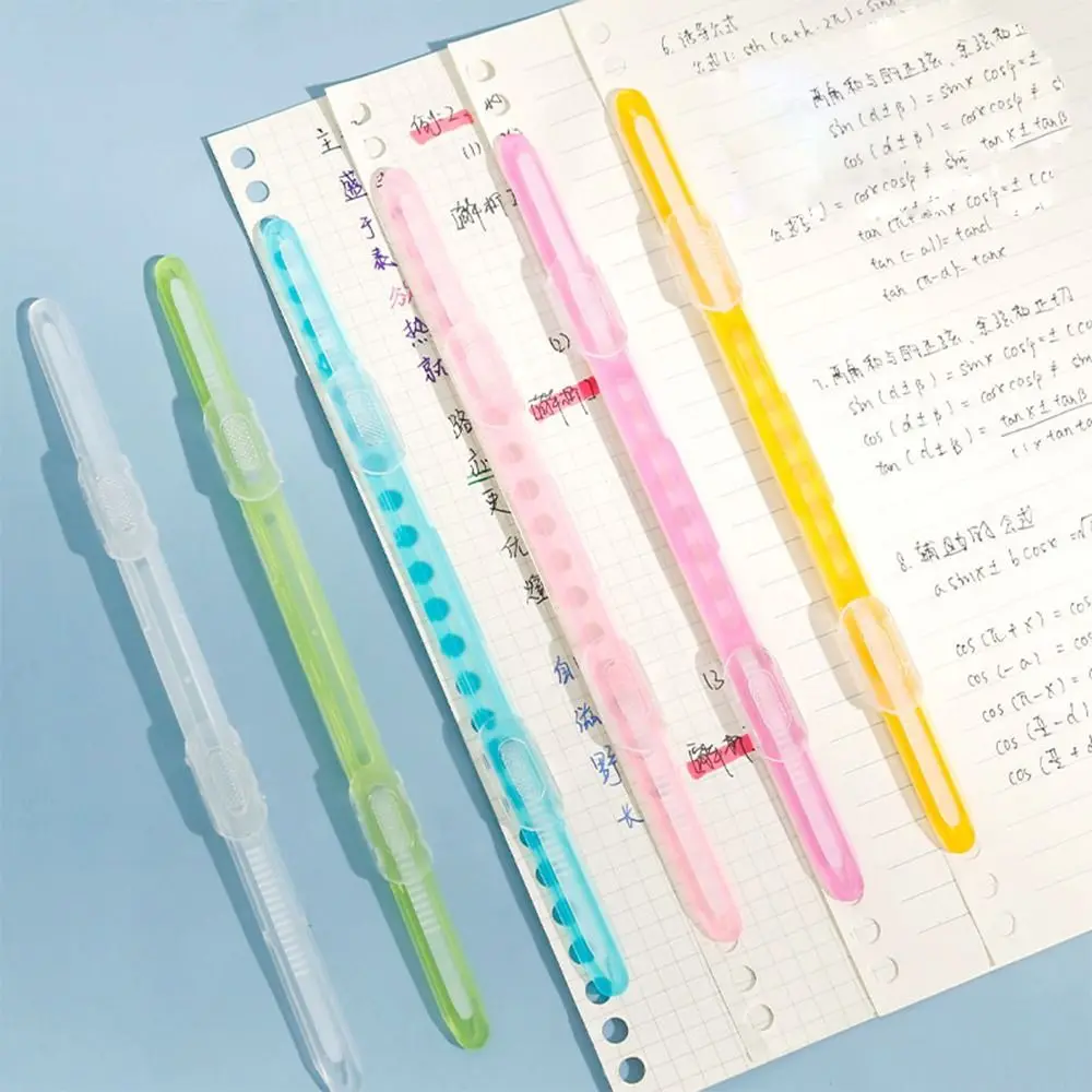 Plastic Students School DIY Office Album Scrapbook 2 Hole Binding Clips Strip Paper Fasteners Paper Binder Loose-leaf Clip