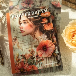 30pcs Large size Vintage Girl Flower Decor Scrapbooking Material Paper DIY Scrapbooking Decor Junk Journal Planner Art paper