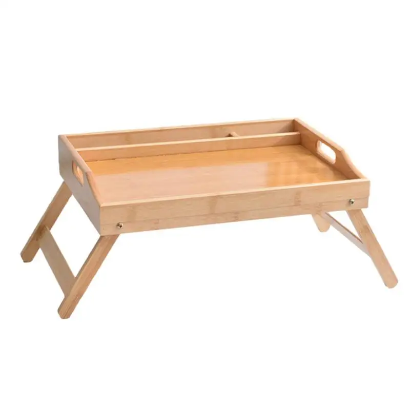 Bed Tray Table multifunctional wooden Breakfast Tray with Foldable Legs and laptop stand Versatile Design Small Dining Table