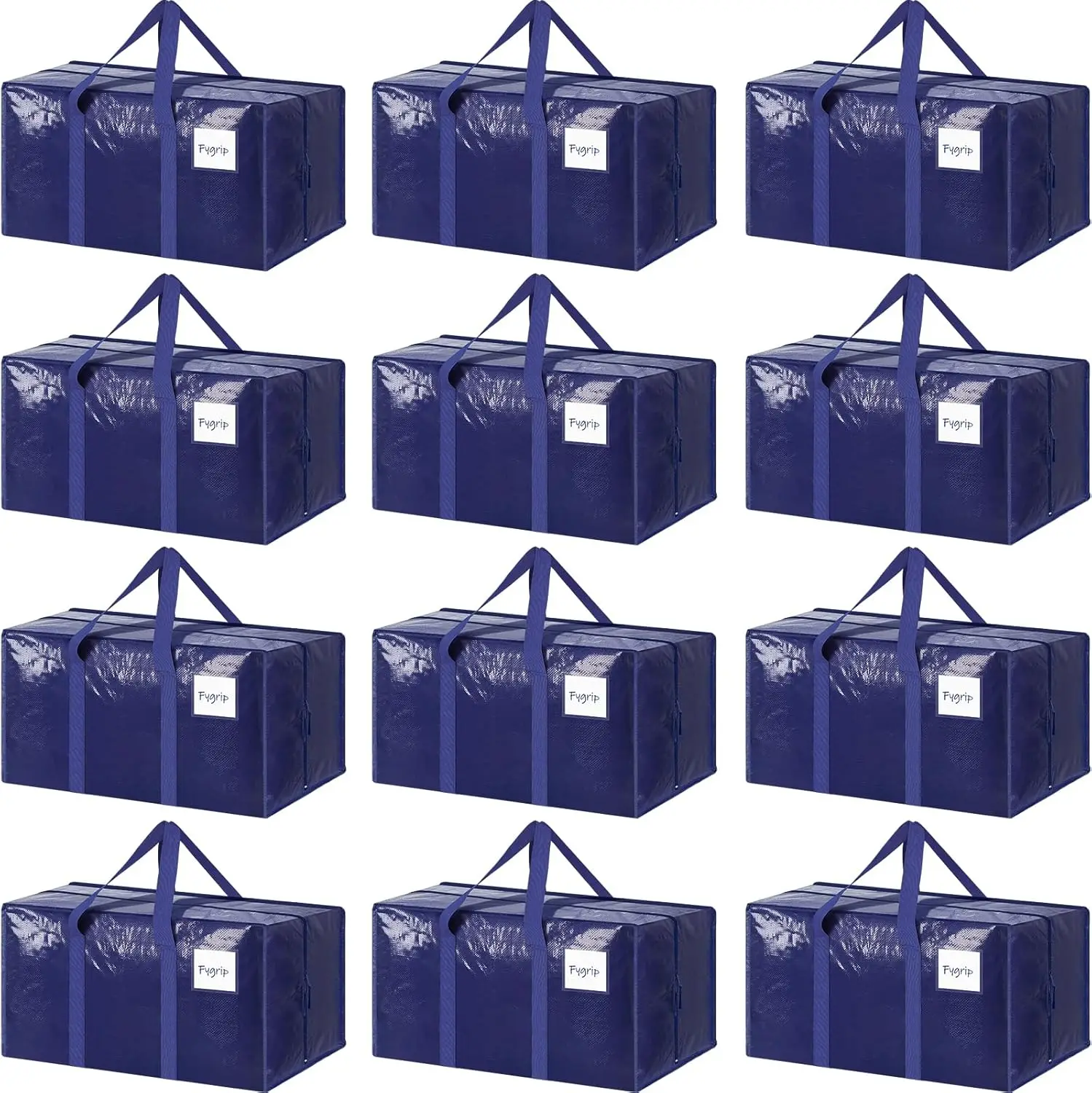 Extra Heavy Duty Large Moving Bags with Strong Zipper & Comfortable Handles, Sturdy & Durable Clothes Storage Bags Totes Bins